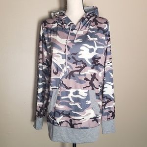 Blue and Gray Camo Hooded Sweatshirt